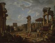 Giovanni Paolo Panini A Capriccio of the Roman Forum France oil painting artist
